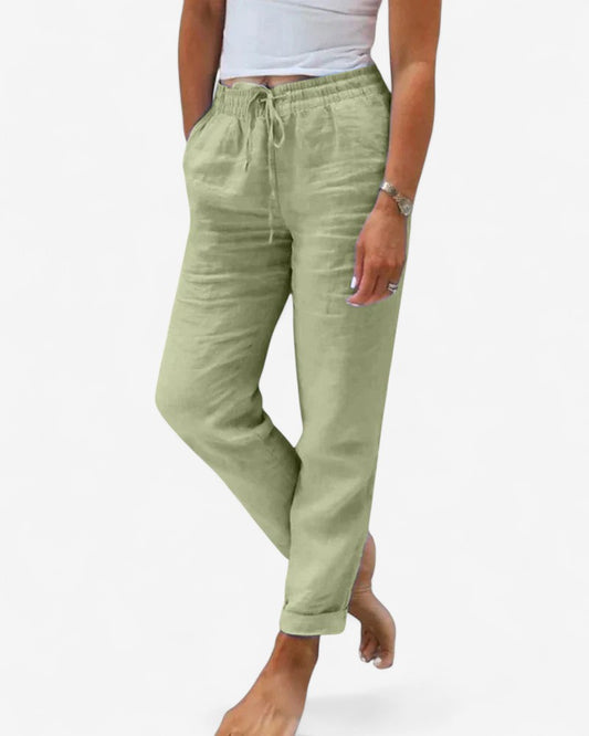 Lena – Hochtaillierte Freizeit-Hose mit Elastischem Bund