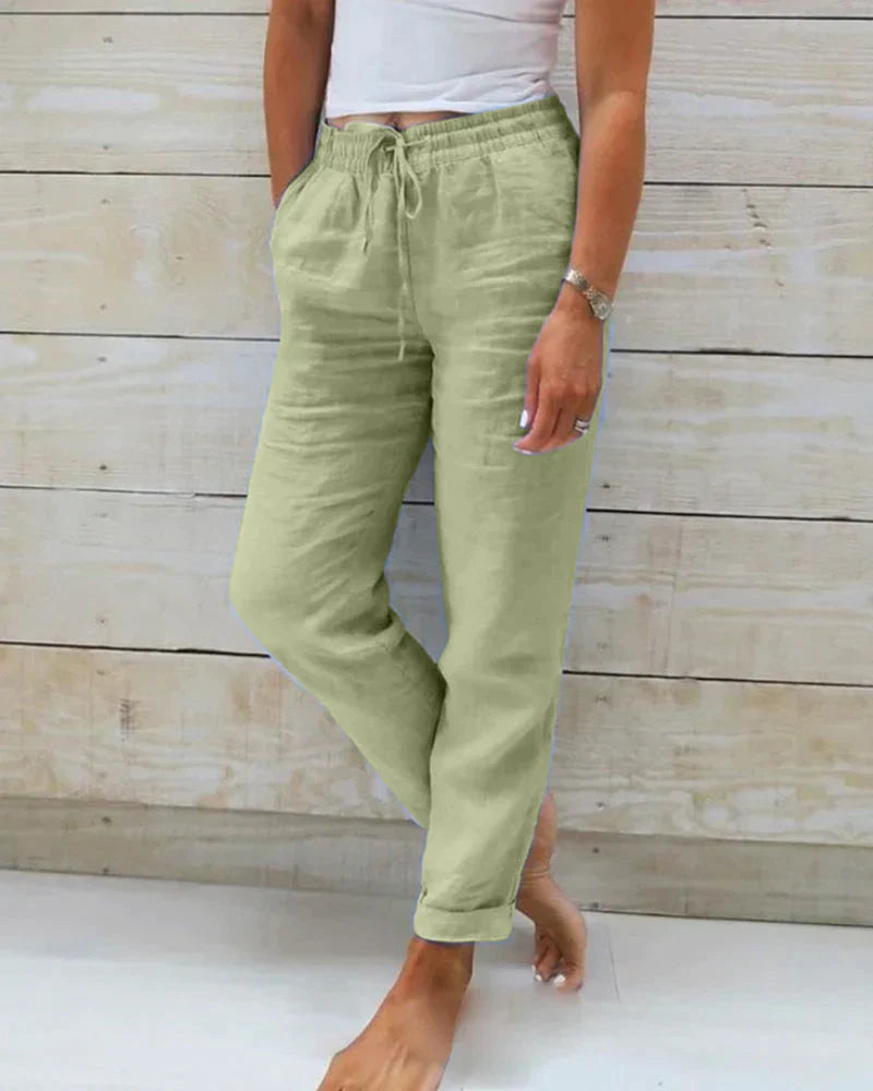 Lena – Hochtaillierte Freizeit-Hose mit Elastischem Bund
