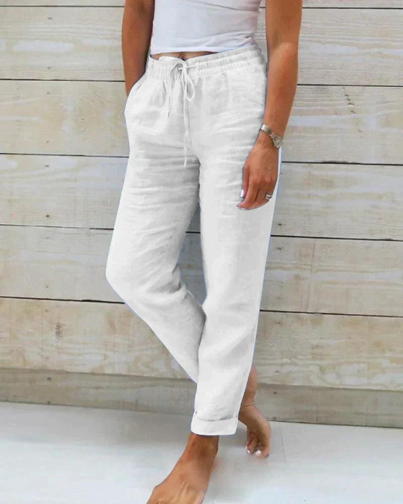 Lena – Hochtaillierte Freizeit-Hose mit Elastischem Bund