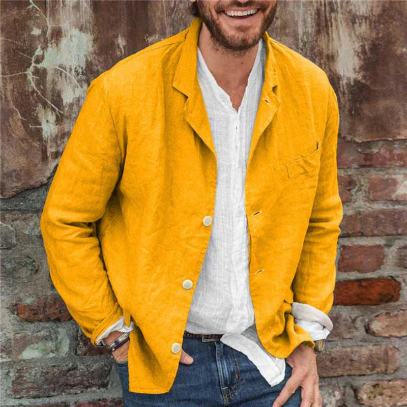Owen – Leinenpullover mit Knopfverschluss und Schlitz-Design