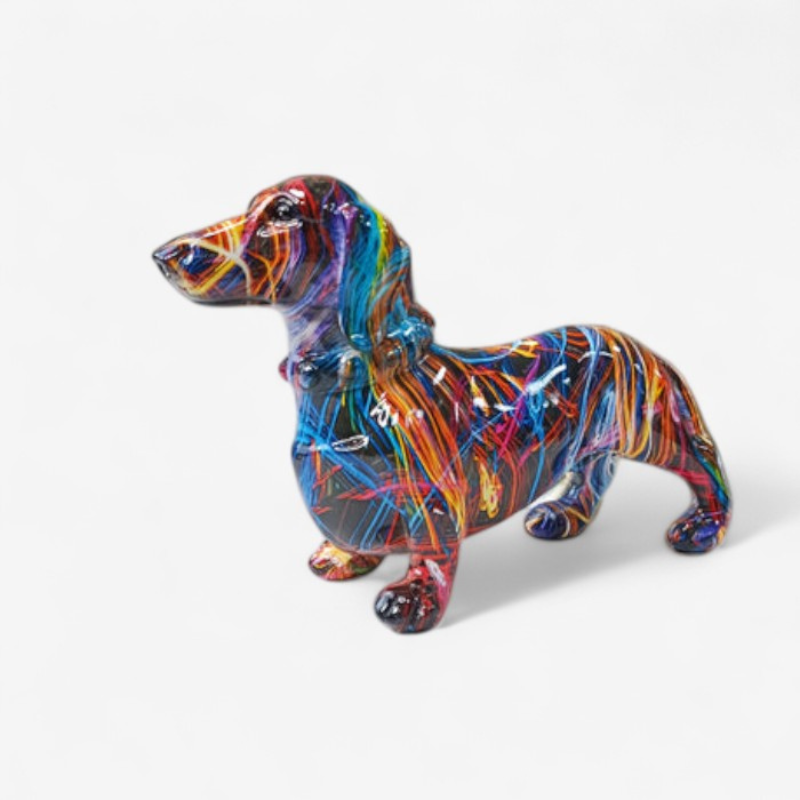 ColorDach – Mehrfarbige Dackel-Figur mit glänzender Oberfläche