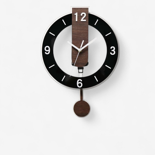 TimeCrafter – Retro-Wanduhr aus Holz mit schwingendem Pendel
