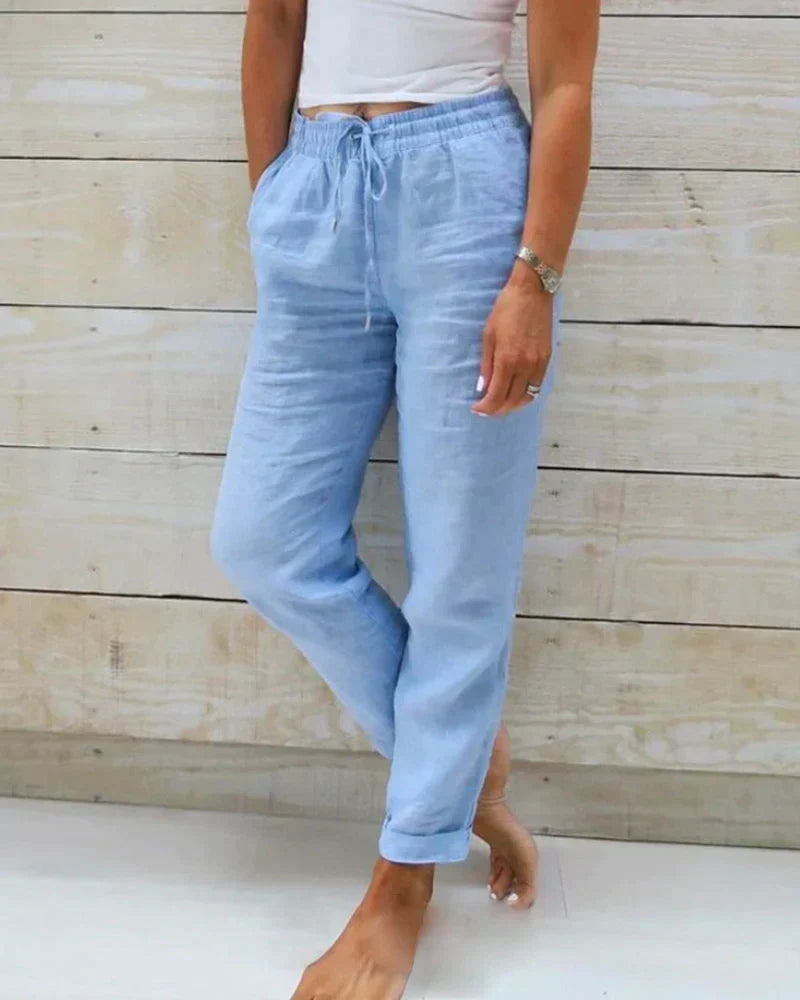 Lena – Hochtaillierte Freizeit-Hose mit Elastischem Bund