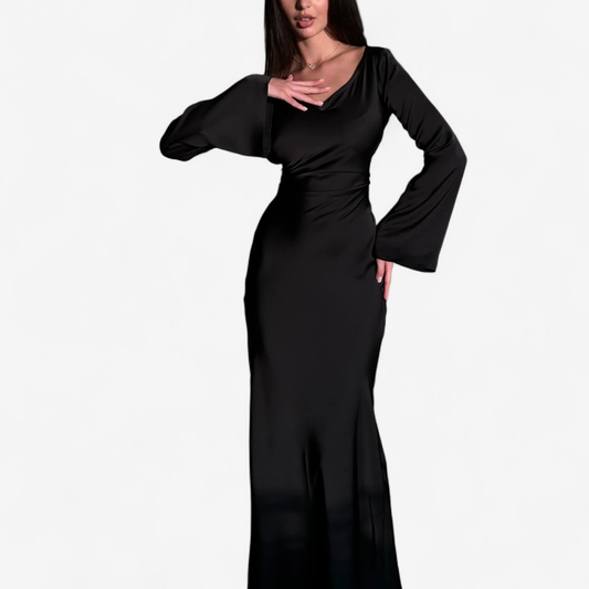 Sophie – Langärmeliges Maxikleid mit fließender Silhouette