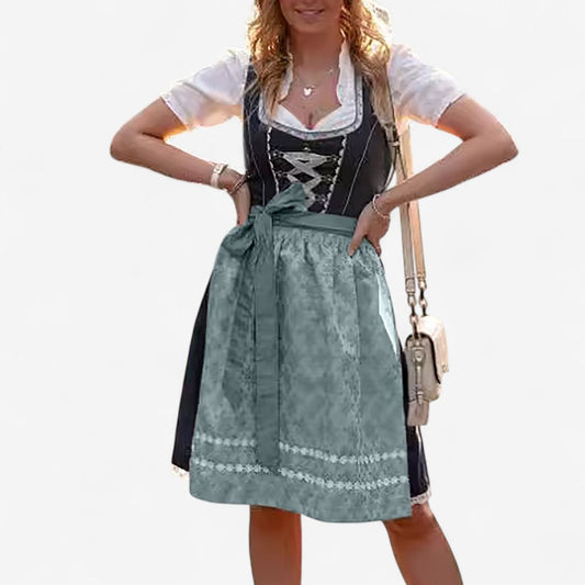 Amara – A-Linien Midi-Dirndlkleid mit Rundhalsausschnitt