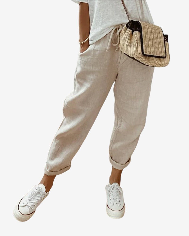 Aveline – Gerade Hose mit Elastischem Bund und Seitentaschen