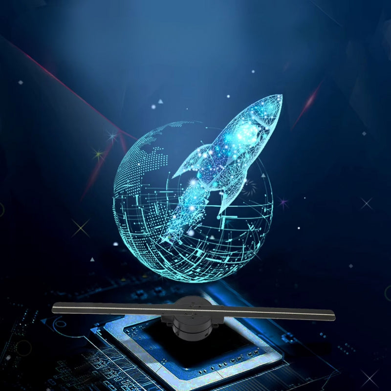 HoloBeam – WiFi 3D Hologramm-Lüfterprojektor mit schwebenden Lichtvisuals