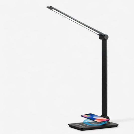 LumaLuxe – LED-Schreibtischlampe mit kabellosem Laden und Touch-Steuerung