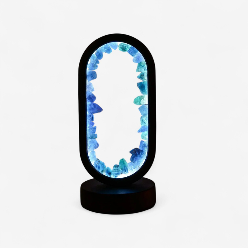 LunaAmor – Moderne Amethystlampe mit poliertem Sockel