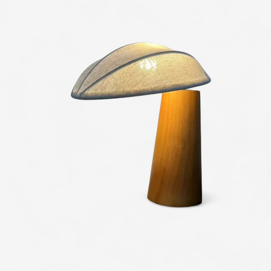 WoodLoom – Schreibtischlampe mit rechteckigem Sockel und aufrechtem Schirmhalter