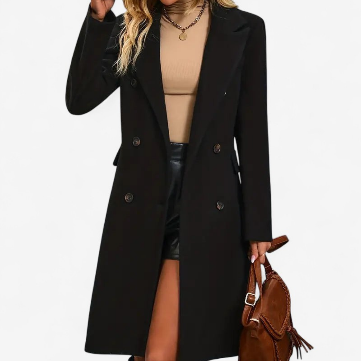 Celesta – Trenchcoat mit langen Ärmeln und doppelreihiger Knopfleiste