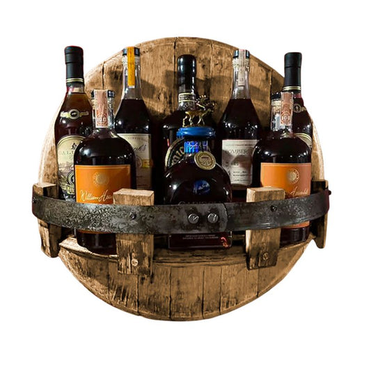 CaskHaven – Rundes Wandregal im Vintage-Fass-Design