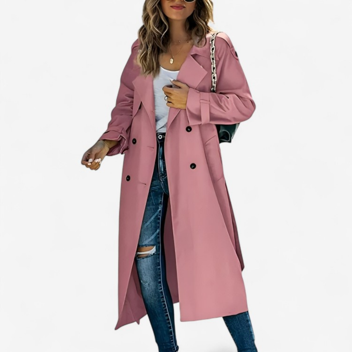 Celestia – Mid-Length Trenchcoat mit Knopfleiste