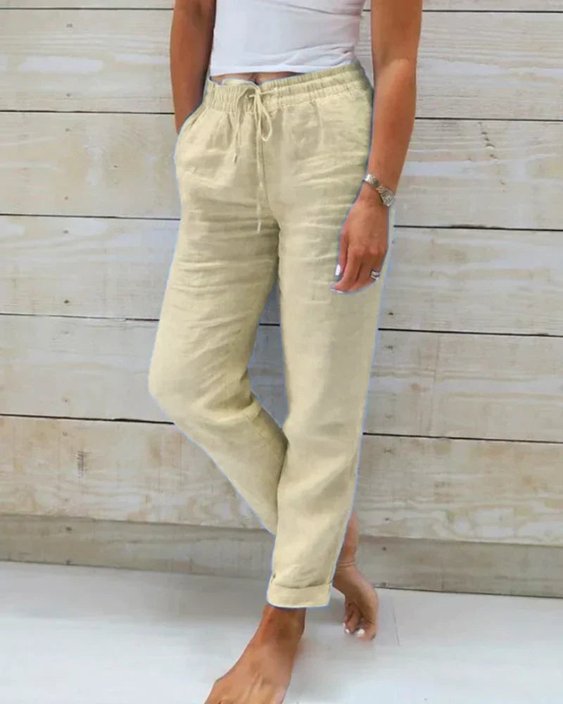 Lena – Hochtaillierte Freizeit-Hose mit Elastischem Bund