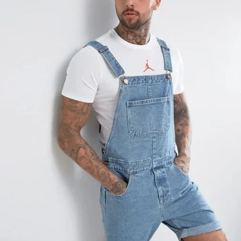 Ronald – Lässiger Jeans-Overall mit verstellbaren Trägern und praktischen Taschen