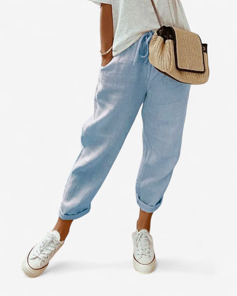 Aveline – Gerade Hose mit Elastischem Bund und Seitentaschen