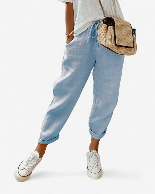 Aveline – Gerade Hose mit Elastischem Bund und Seitentaschen