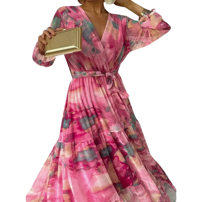 Olivia – Langärmliges Maxikleid mit Blumenmuster