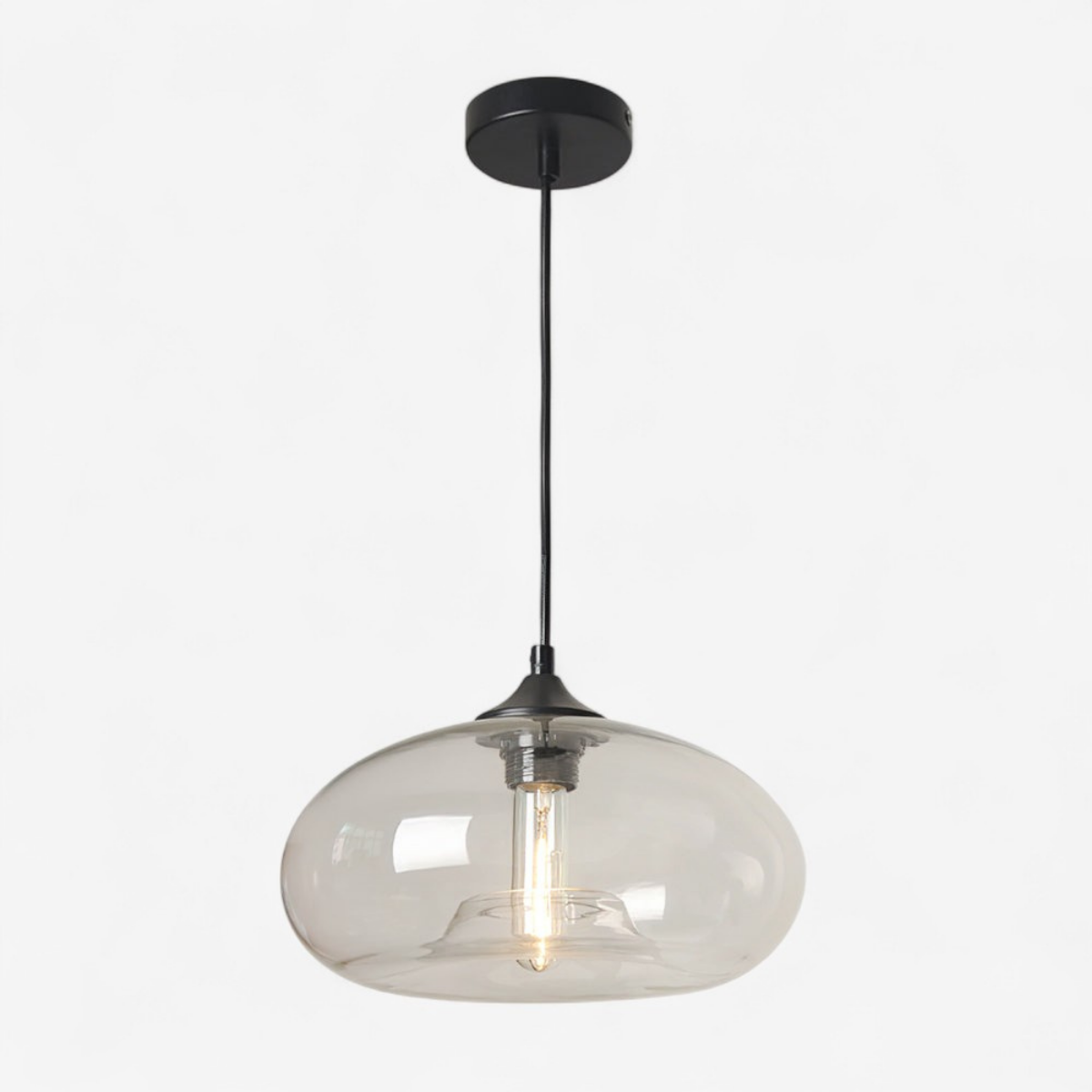 LumeCore – Glas-Pendelleuchte mit rundem Schirm