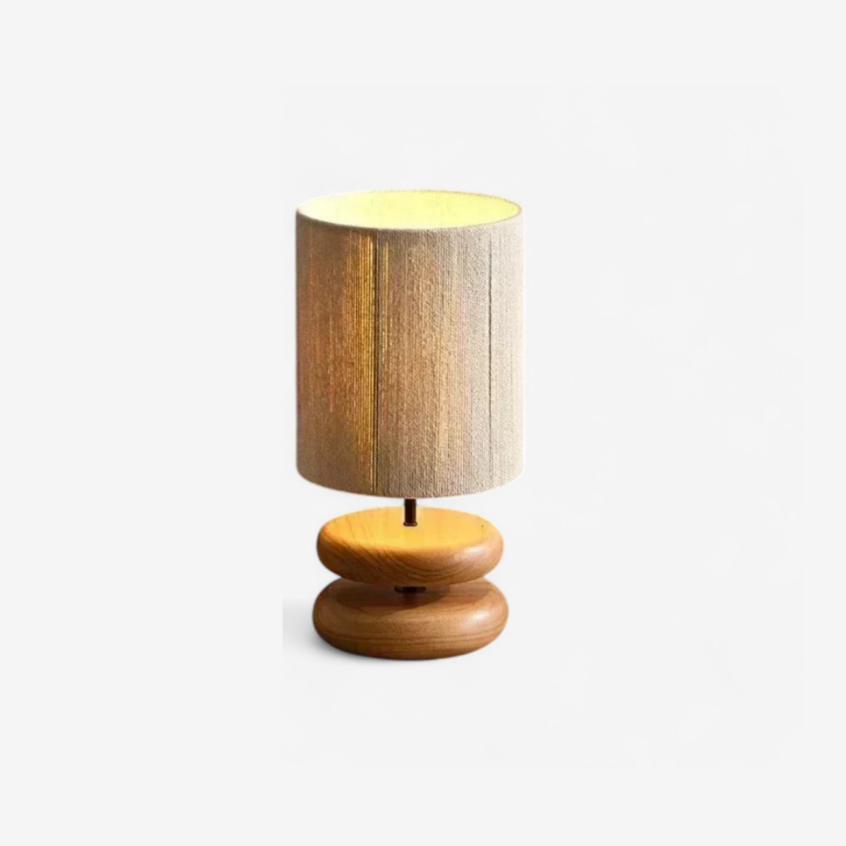 ZenWeave – Holz-Tischlampe mit Seilgeflecht-Schirm