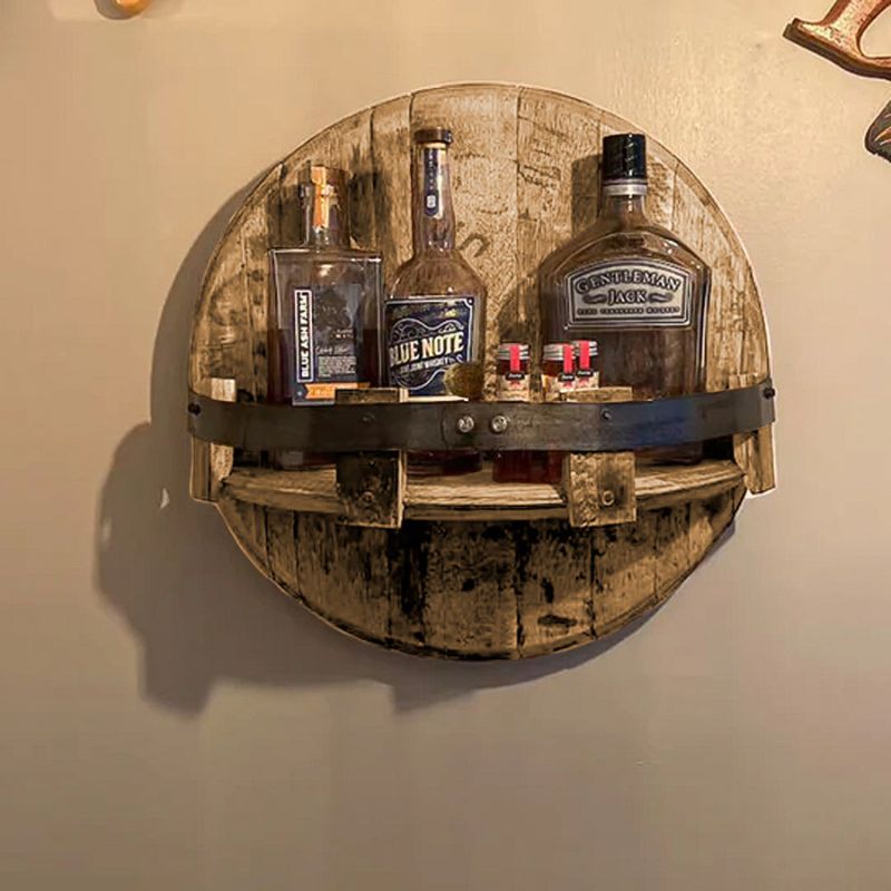 CaskHaven – Rundes Wandregal im Vintage-Fass-Design
