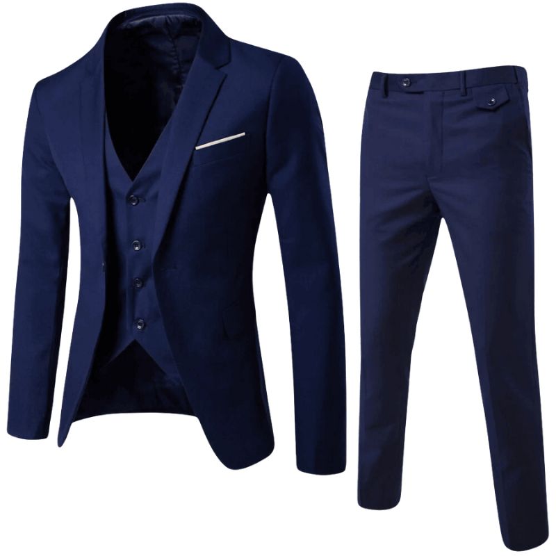 Frank – Dreiteiliger Slim-Fit-Anzug mit klassischem Schnitt und maßgeschneiderten Details