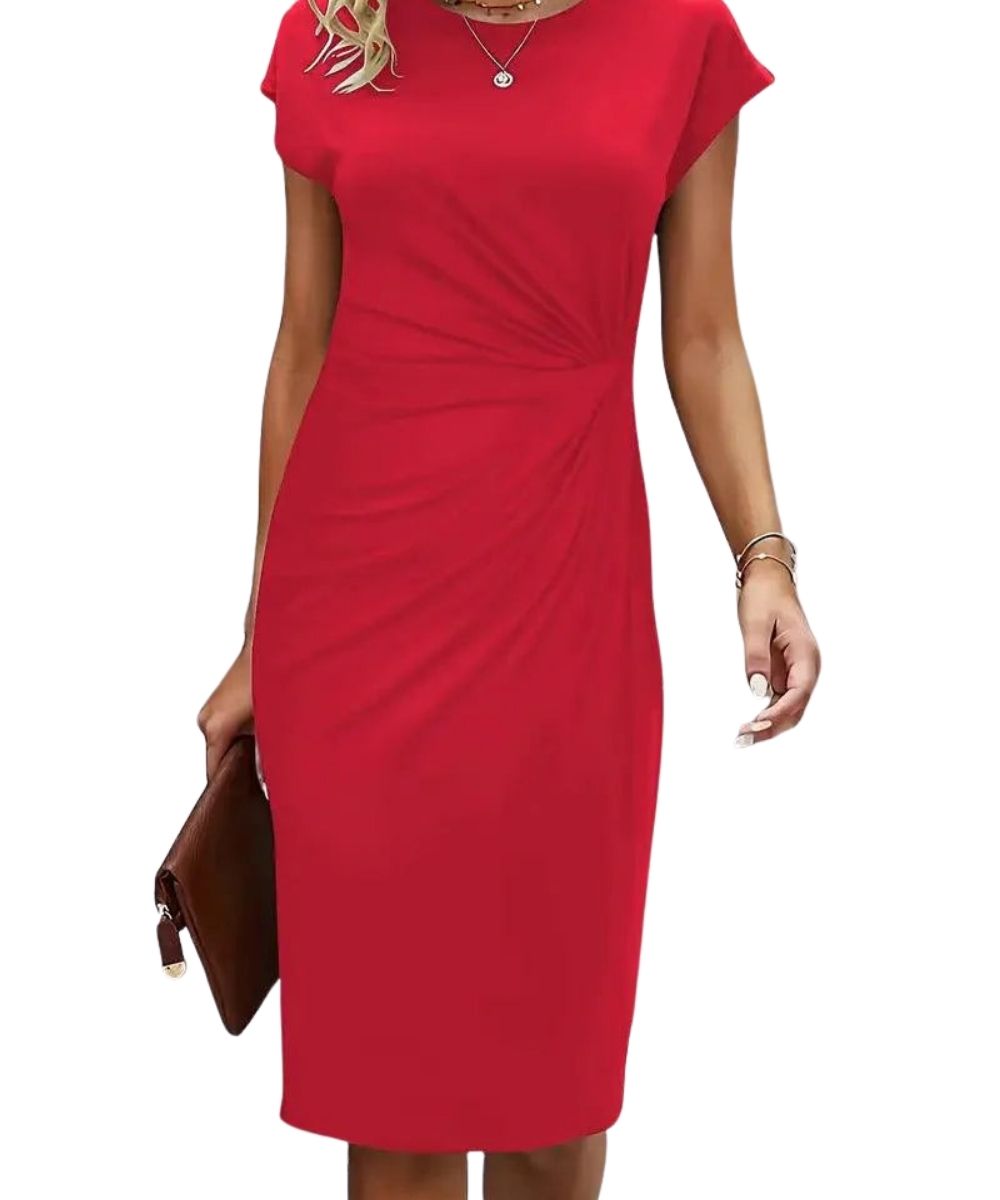 Mia – Slim-Fit-Kleid mit Rundhalsausschnitt und zeitlosem Stil