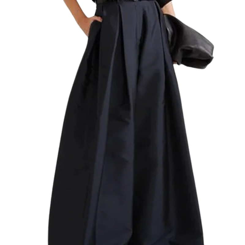 Emilia – High-Waist-Hose mit weitem Bein und Falten vorne