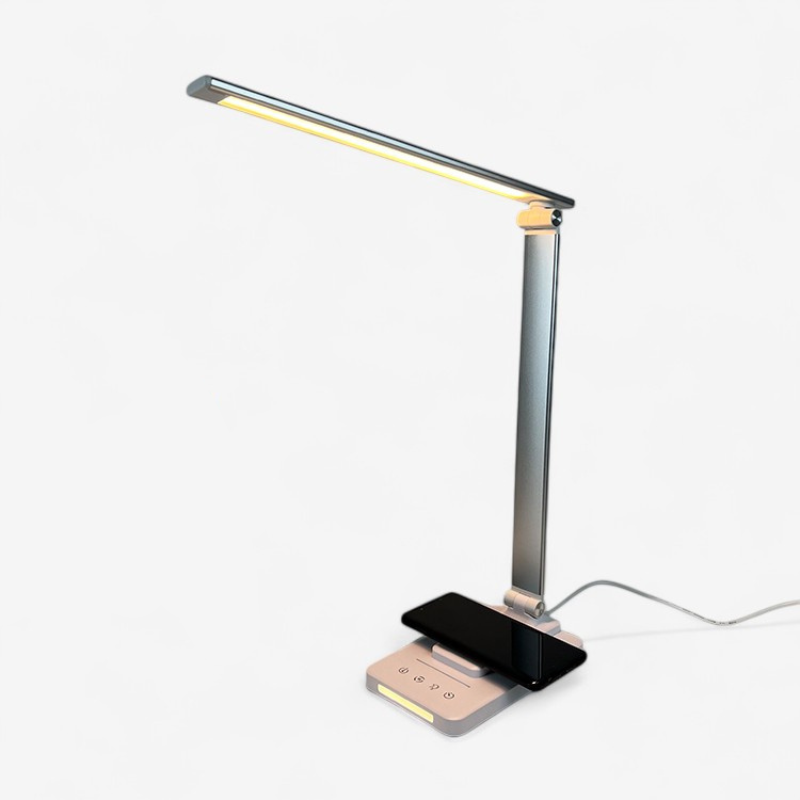 LumaLuxe – LED-Schreibtischlampe mit kabellosem Laden und Touch-Steuerung