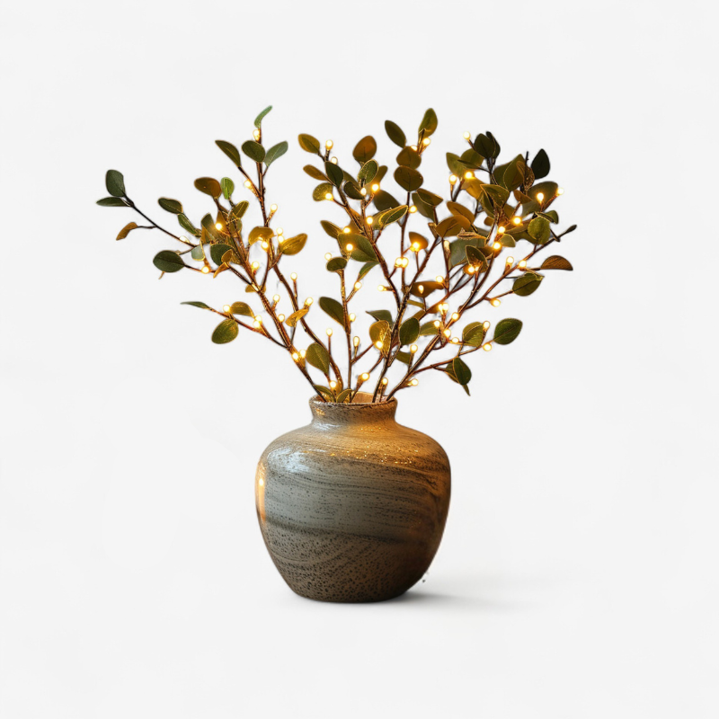 LumoBranch – 70 cm Olivenzweig-Lichterkette mit warmem LED-Ton