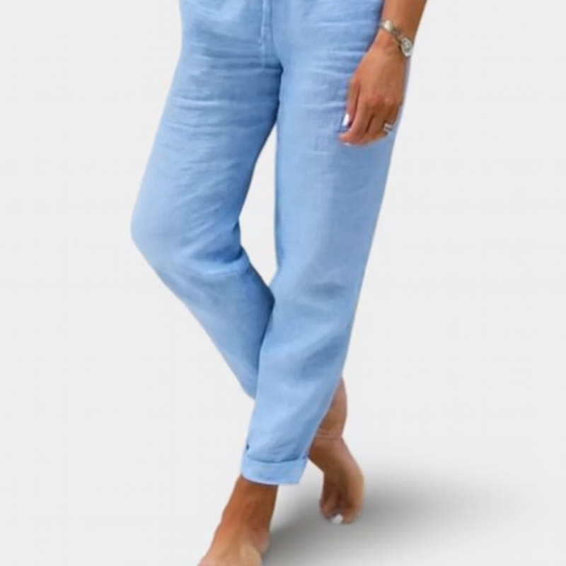 Lila – Weite Hosen mit Elastischem Bund und Gürtel