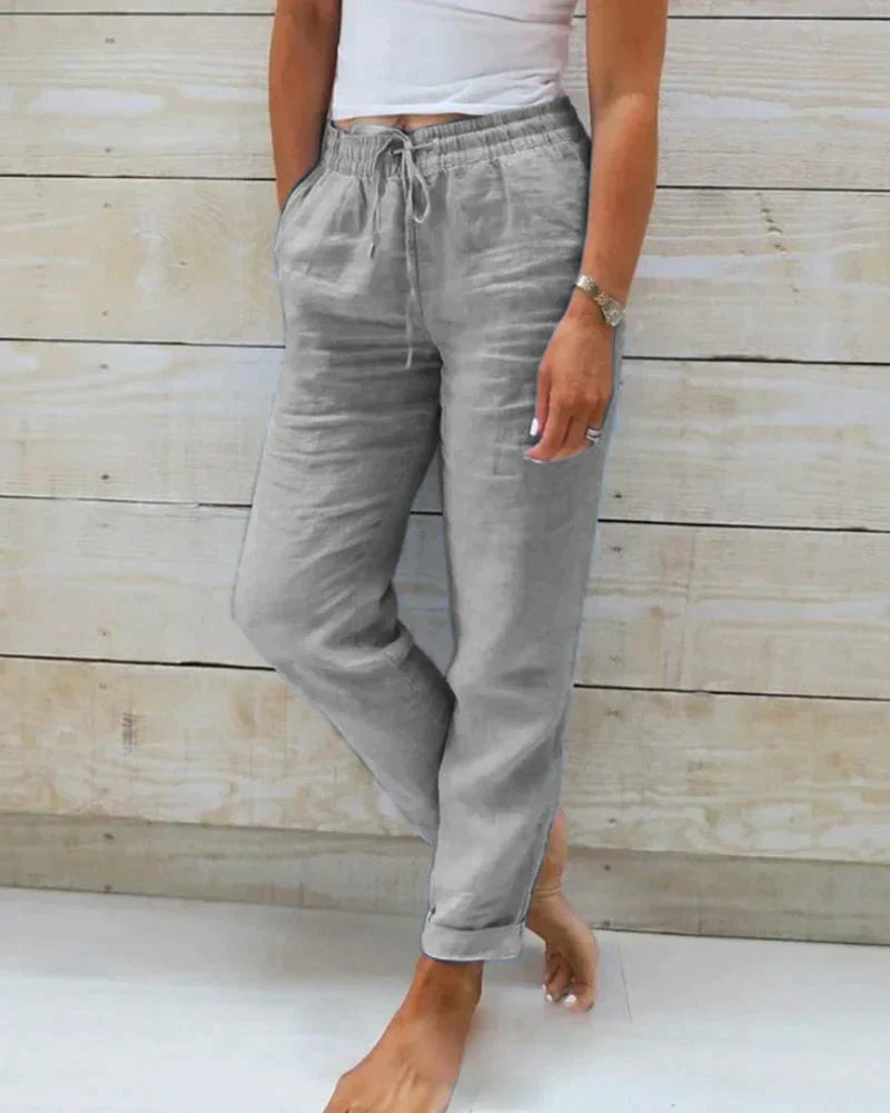 Lena – Hochtaillierte Freizeit-Hose mit Elastischem Bund