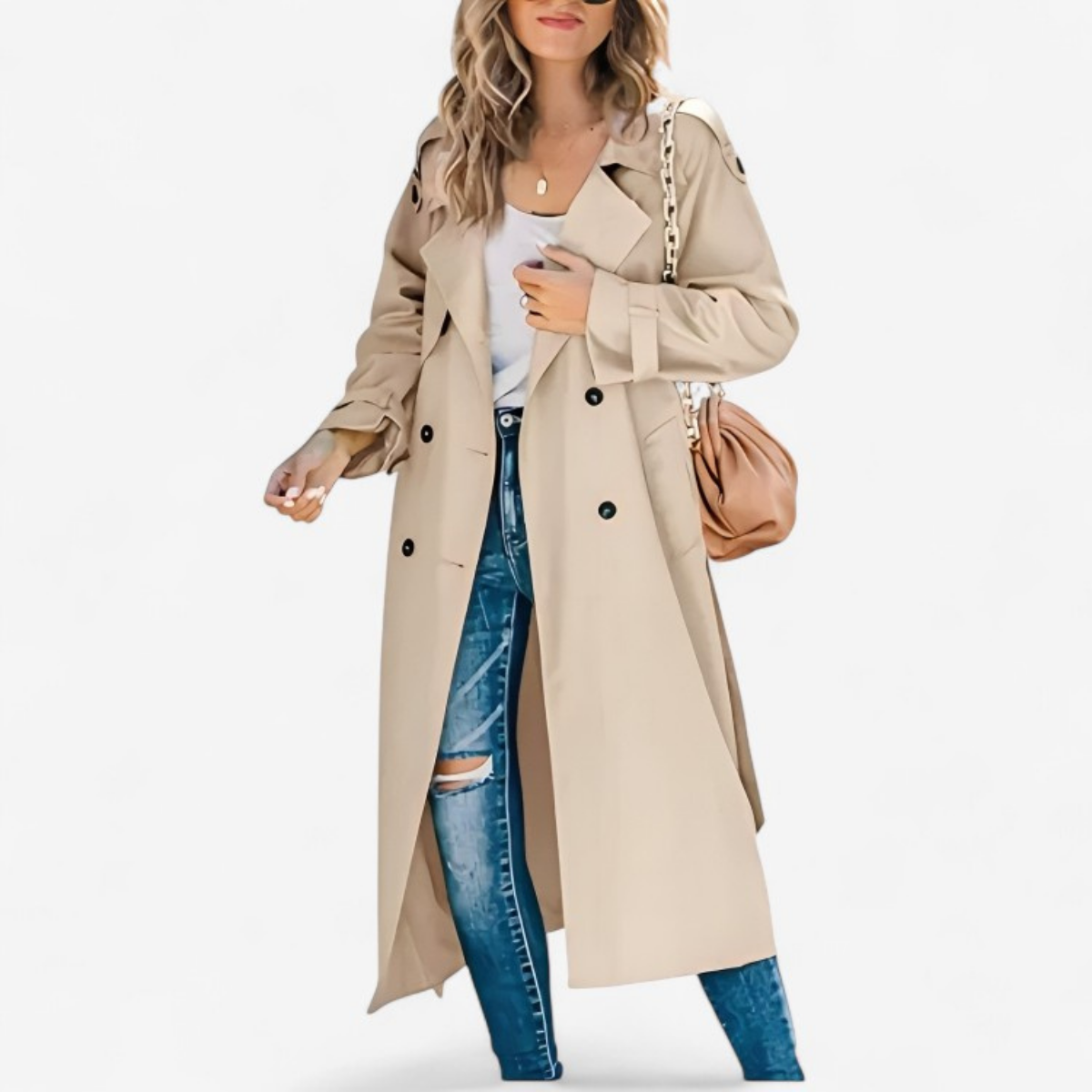 Celestia – Mid-Length Trenchcoat mit Knopfleiste