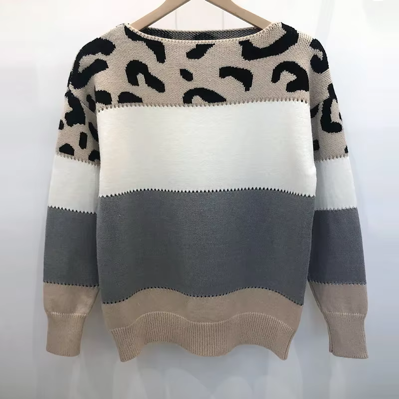 Celeste – Pullover mit Leopardenmuster und Rundhalsausschnitt
