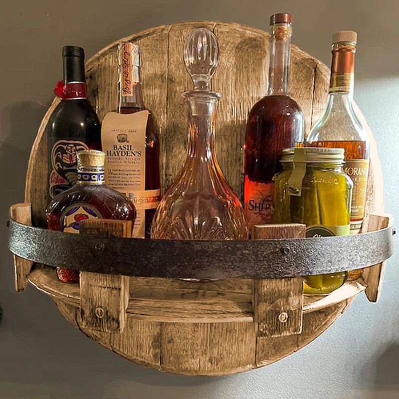 CaskHaven – Rundes Wandregal im Vintage-Fass-Design