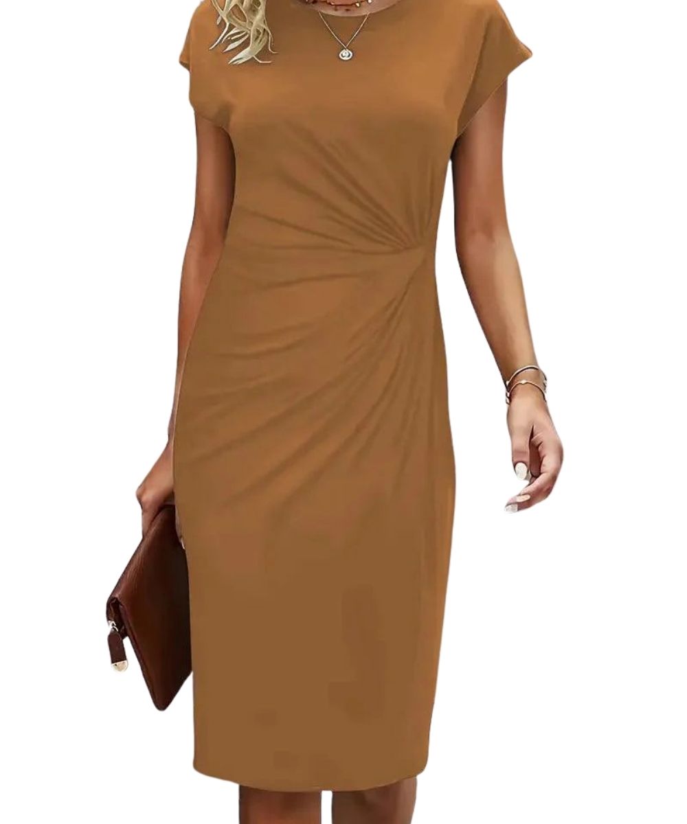 Mia – Slim-Fit-Kleid mit Rundhalsausschnitt und zeitlosem Stil