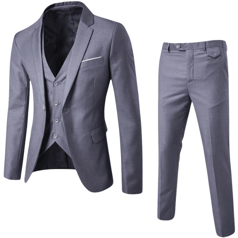 Frank – Dreiteiliger Slim-Fit-Anzug mit klassischem Schnitt und maßgeschneiderten Details