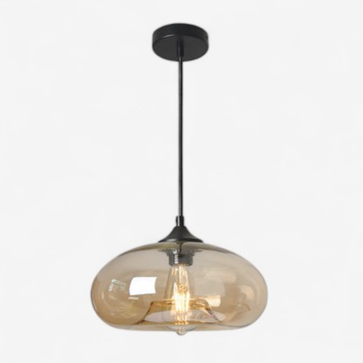 LumeCore – Glas-Pendelleuchte mit rundem Schirm