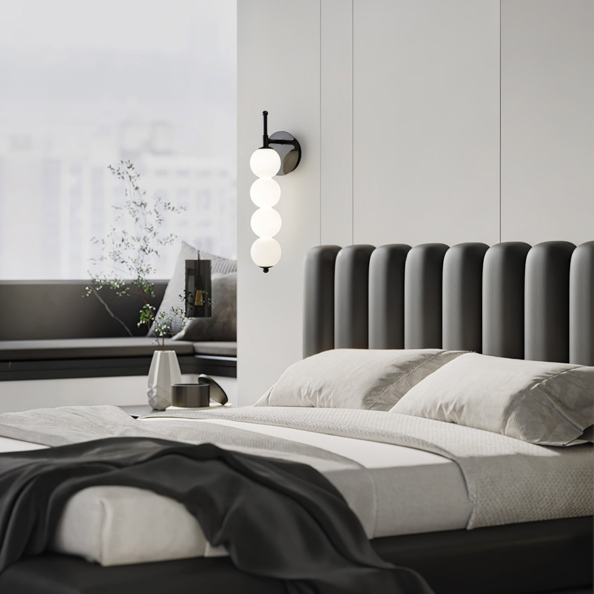 LumoAura – Vertikale Wandleuchte mit abgerundetem Schirmdesign