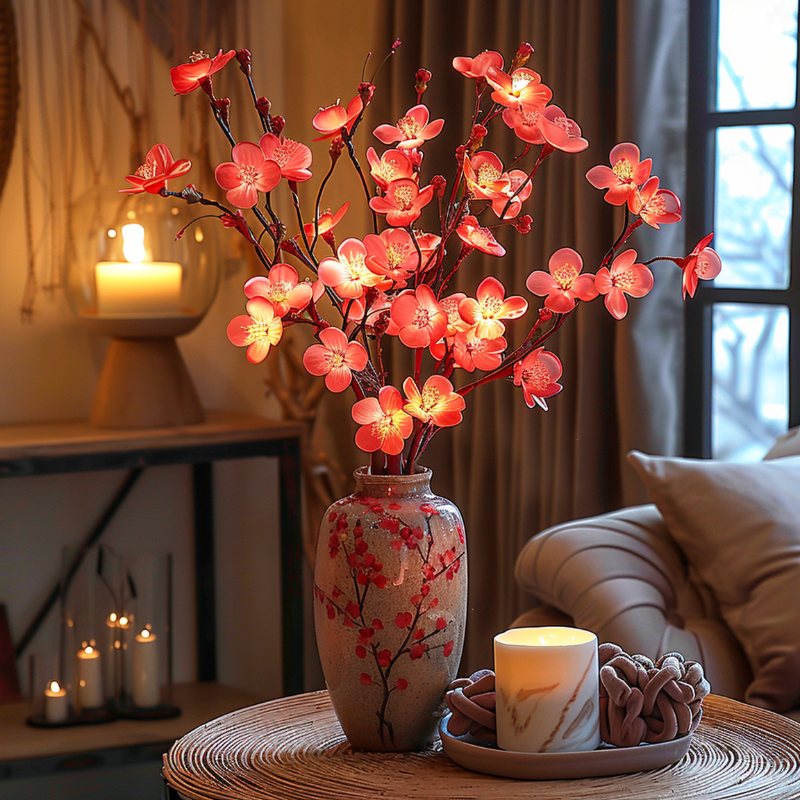LumoBranch – 70 cm Olivenzweig-Lichterkette mit warmem LED-Ton