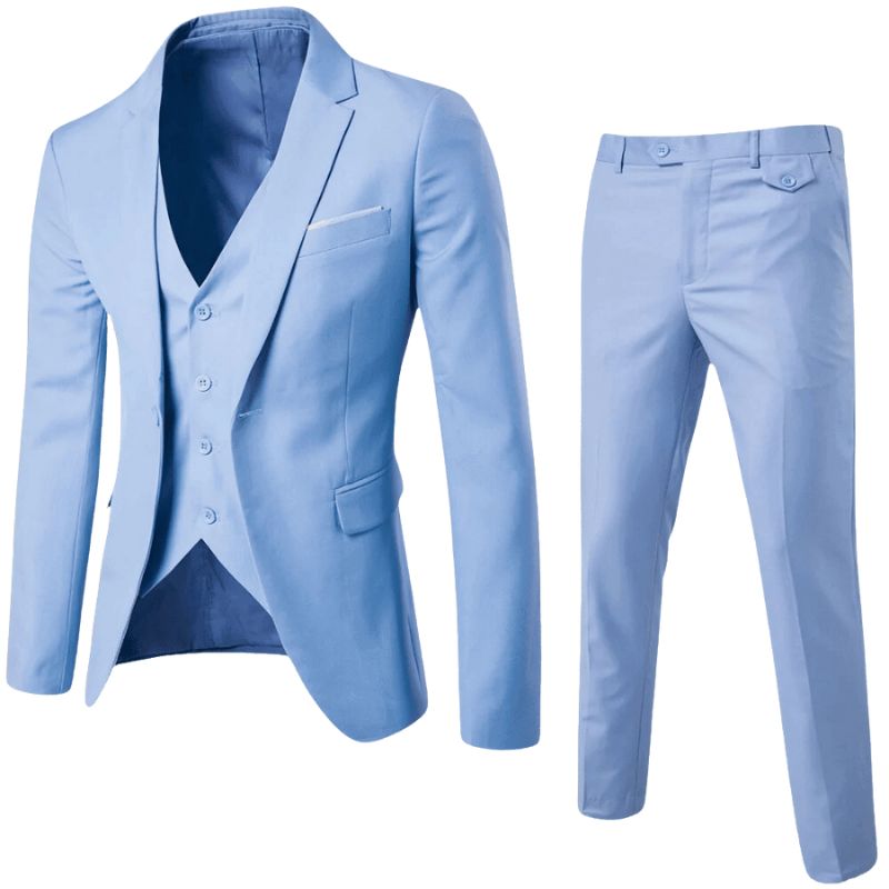 Frank – Dreiteiliger Slim-Fit-Anzug mit klassischem Schnitt und maßgeschneiderten Details