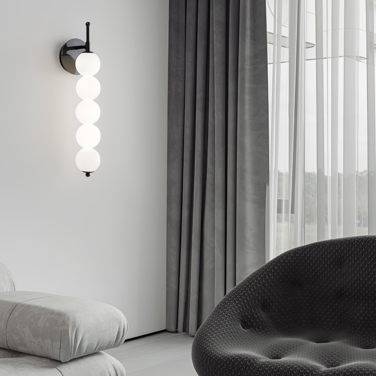 LumoAura – Vertikale Wandleuchte mit abgerundetem Schirmdesign