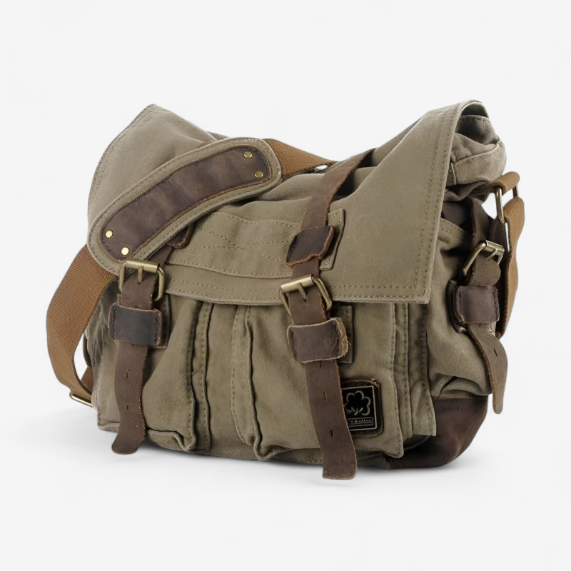 UrbanHaven – Vintage Schultertasche mit Reißverschlusstaschen