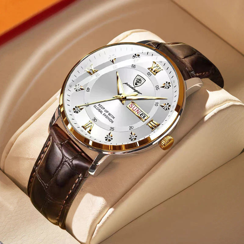 Lucas – Leuchtende Wasserdichte Uhr mit Klassischem Rundem Zifferblatt