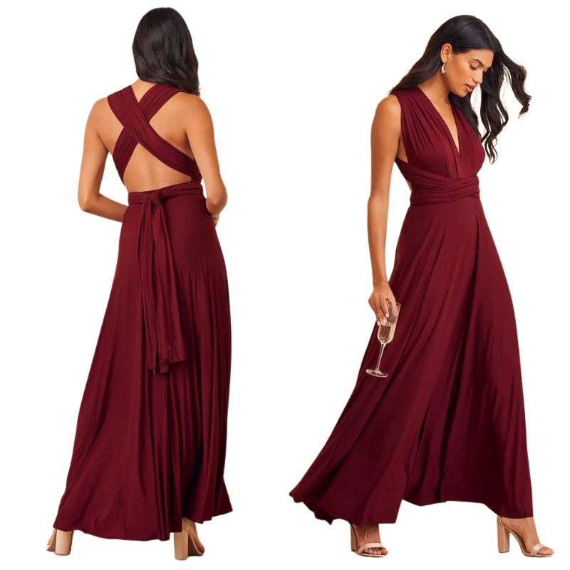 Amy – Maxi-Wickelkleid mit verstellbarer Passform und modernem Design