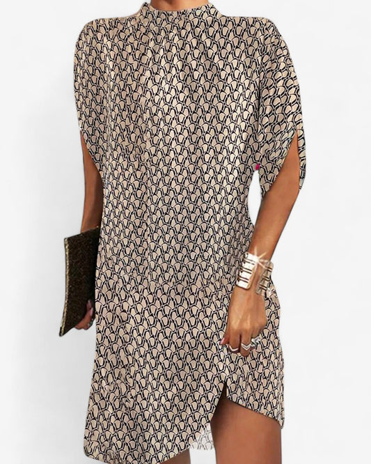 Lily – Knielanges Kleid mit Halbärmel-Print