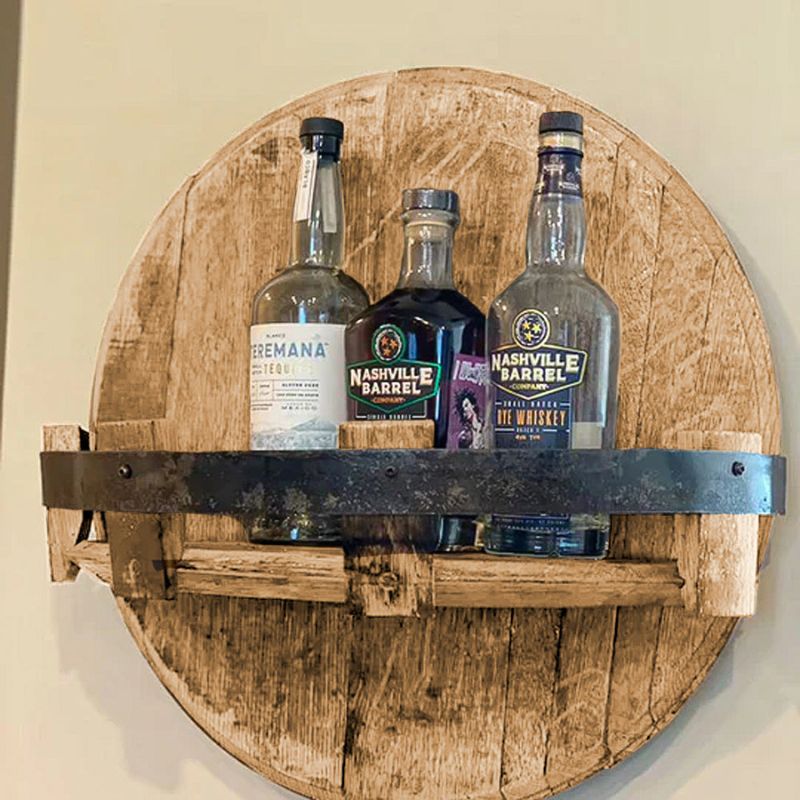 CaskHaven – Rundes Wandregal im Vintage-Fass-Design