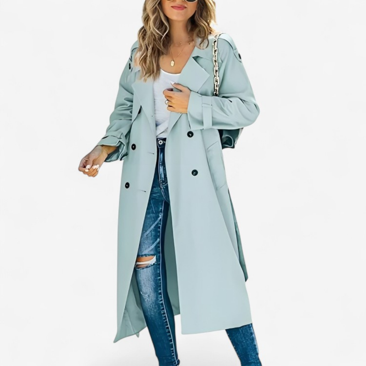 Celestia – Mid-Length Trenchcoat mit Knopfleiste