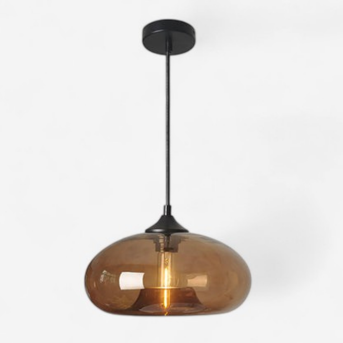LumeCore – Glas-Pendelleuchte mit rundem Schirm