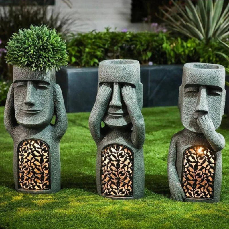 GardenGlow – Künstlerische Blumentopf-Skulptur mit Solar LED